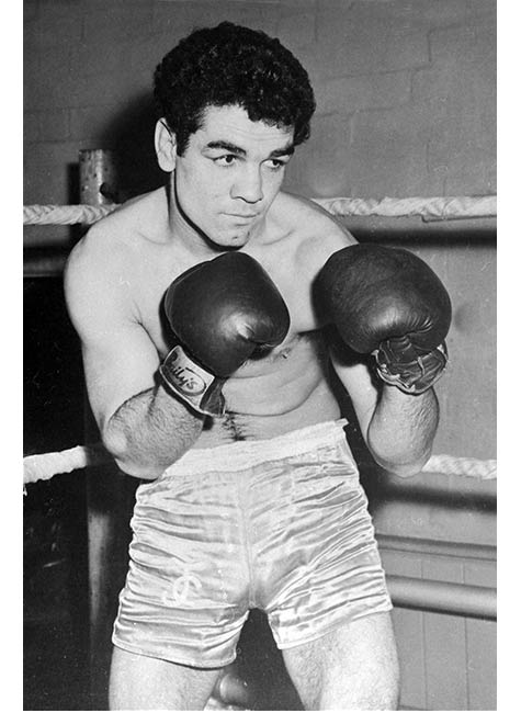 Digital transfer of the previous image (of a negative) - the boxer is now in black and white